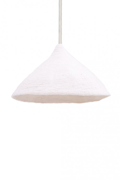 Natural plain perforated felt lampshade Tipi W