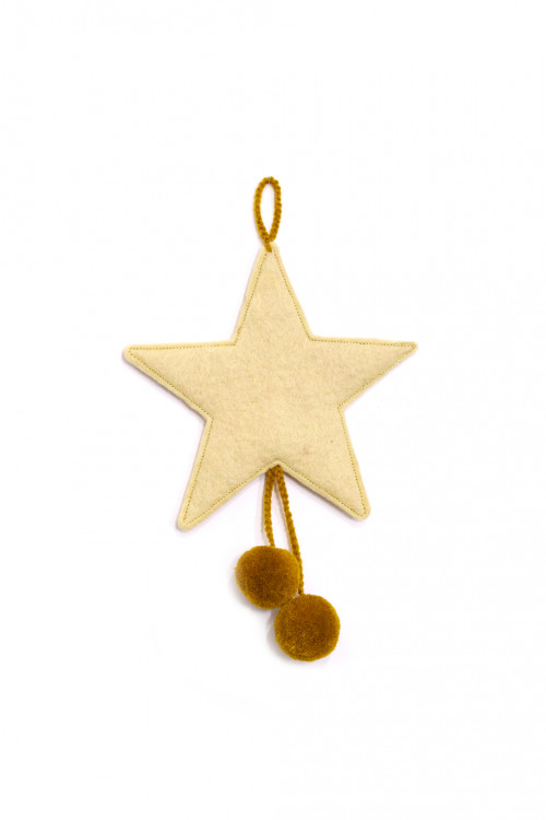 pompoms star hanging tender wheat pollen in felt