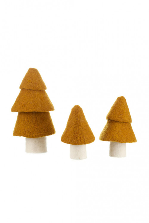 Christmas trees gold in felt