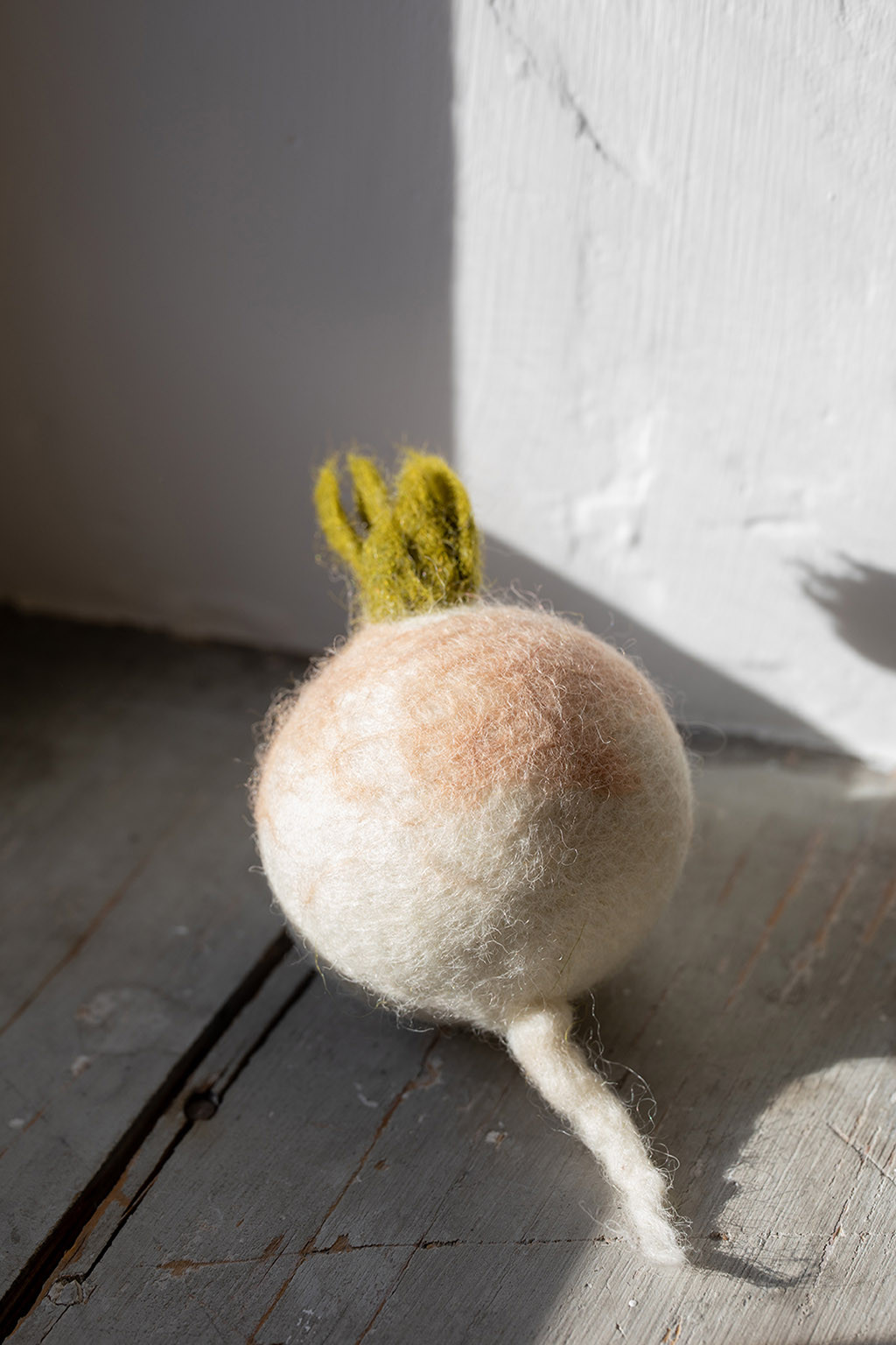 a turnip made of boiled wool
