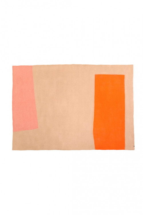 Tapis color block nude en feutre