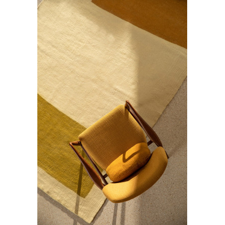 Large tricolored wool felted carpet for a modern decoration of the living room