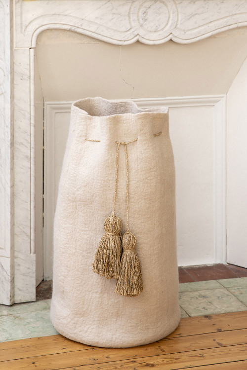 a high boiled wool basket to decorate your living room
