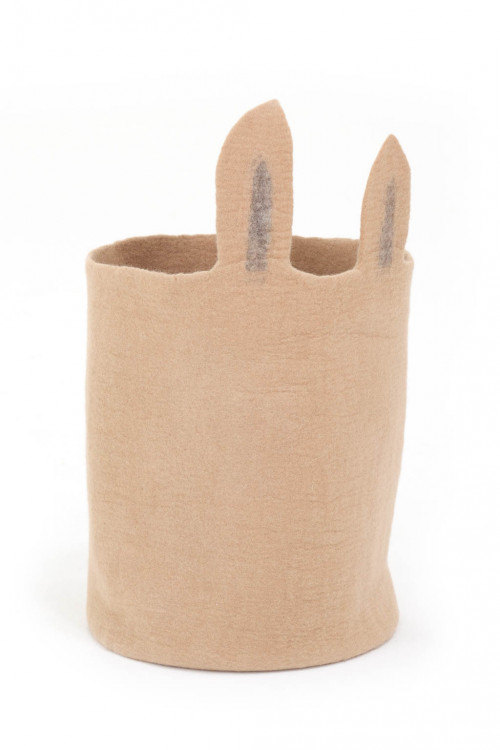 High Pasu Bunny basket in felt nude color