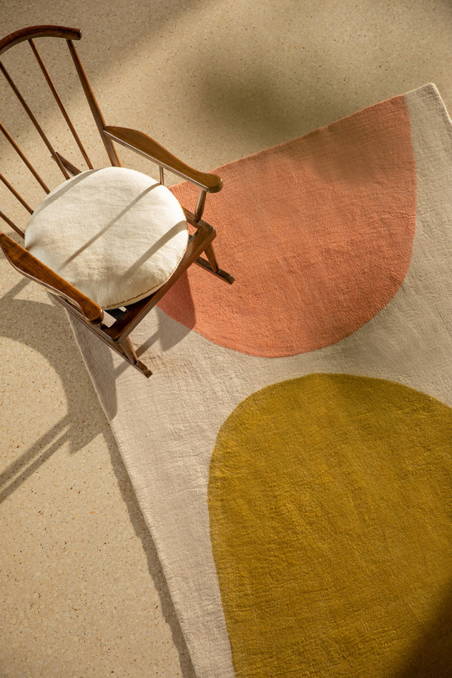 Three-colored wool felt carpet for a warm interior