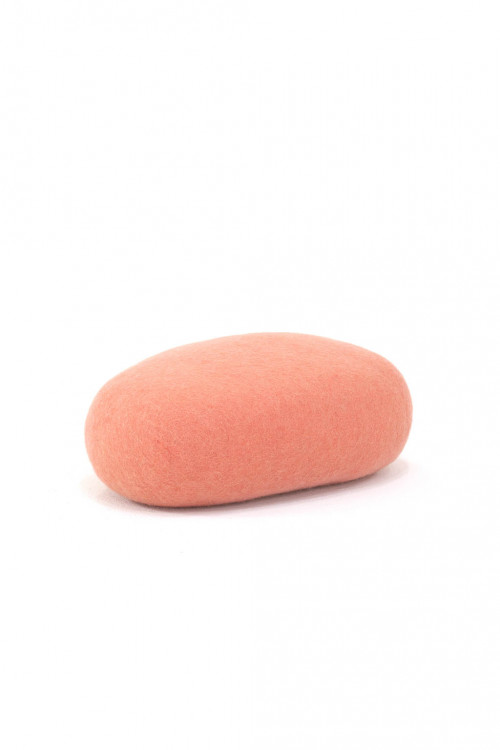 chakati oval : litchee felt and kapok pebble cushion