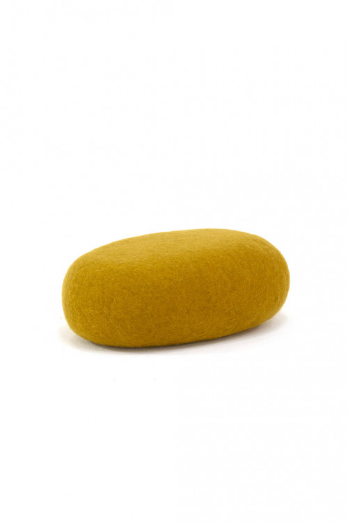 chakati oval : pistachio felt and kapok pebble cushion