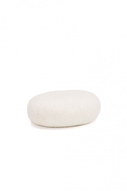 chakati oval : natural felt and kapok pebble cushion
