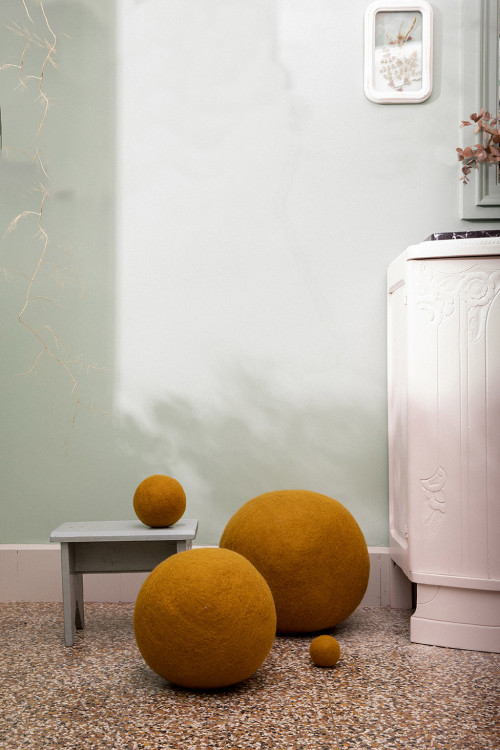 A range of gold balls for a playful interior