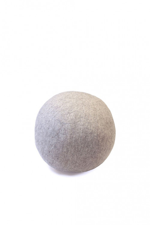 XL light stone felt pouffe ball