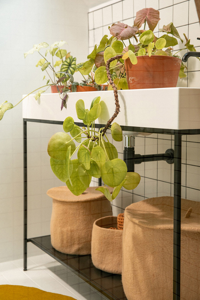 ochre storage baskets with matching covers
