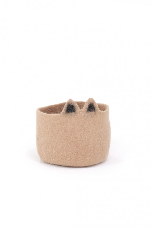 Kitty pasu kitty basket in felt color nude