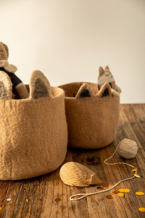 duo of storage baskets for children with natural material