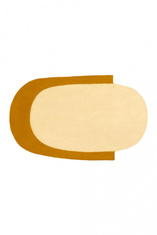 glod and tender wheat scarabee rug in felt