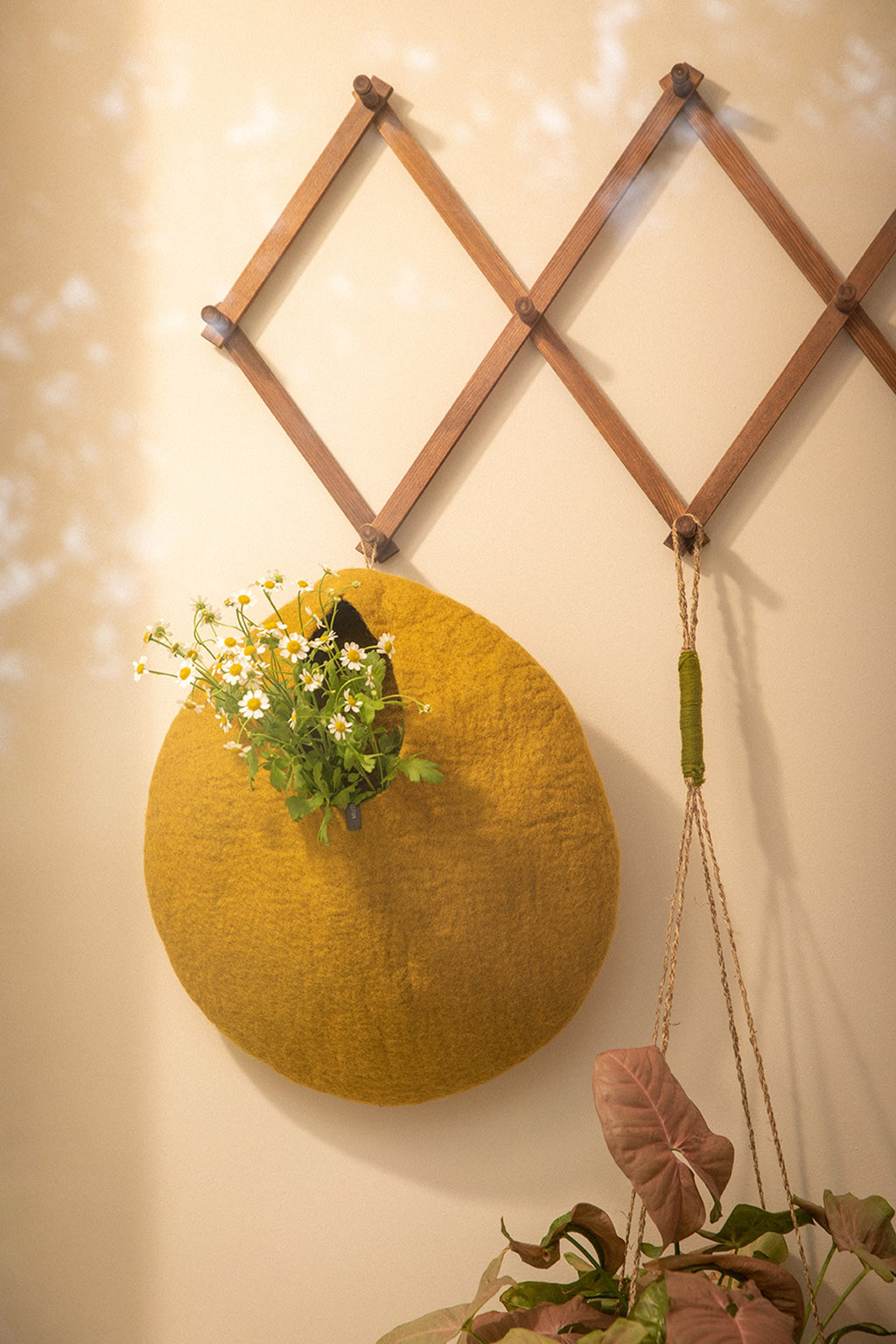 a round and original basket to place flowers