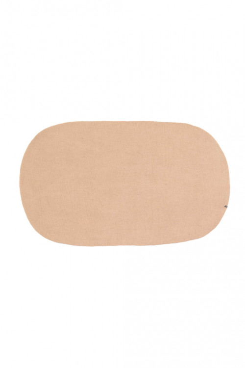 Nude felt oval rug