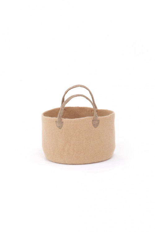 Shopping bag S in felt color nude