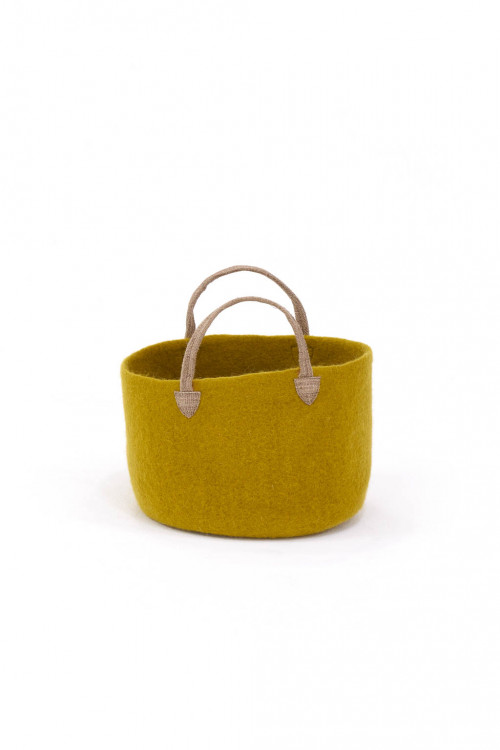 Shopping bag S in felt color pistachio