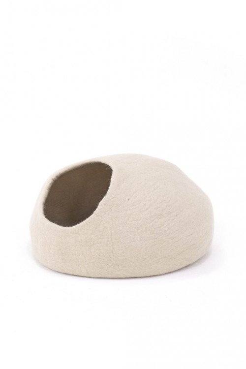 cat basket color sand in felt