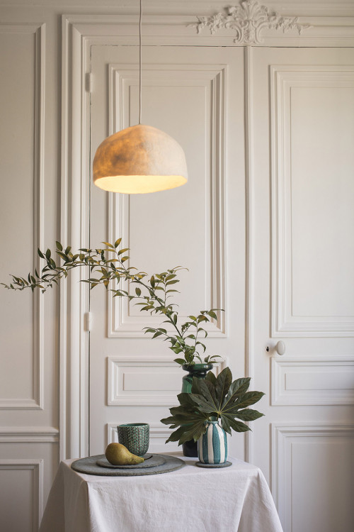 Small white felt hanging lampshade for soft light