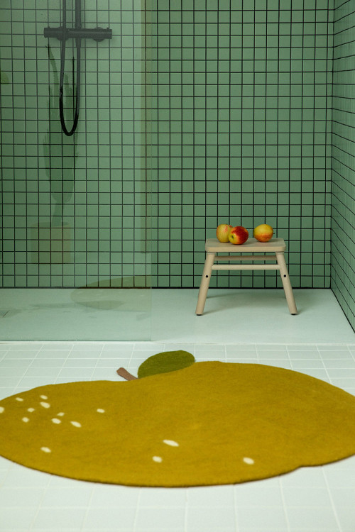 Tapis pomme en feutre de laine pour la salle de bain Tapis pomme en feutre de laine pour la salle de bain
