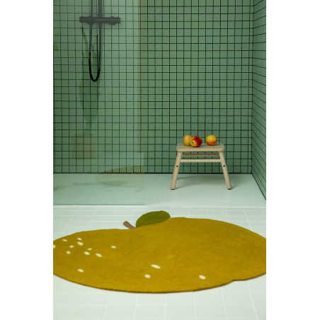 Tapis pomme en feutre de laine pour la salle de bain