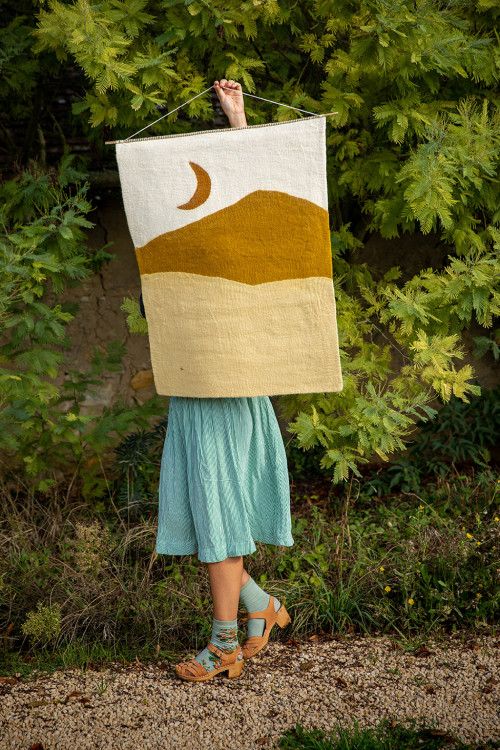 Felt wall hanging for a warm interior