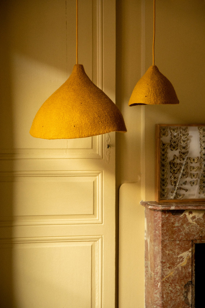 Small perforated felt lampshade handmade in Nepal
