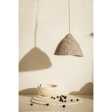 Small perforated felt lampshade handmade in Nepal