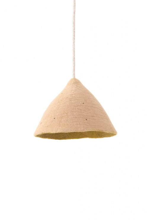 Reversible lampshade in felt nude pistachio Tipi S