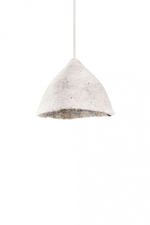 Reversible lampshade in felt light stone natural Tipi S