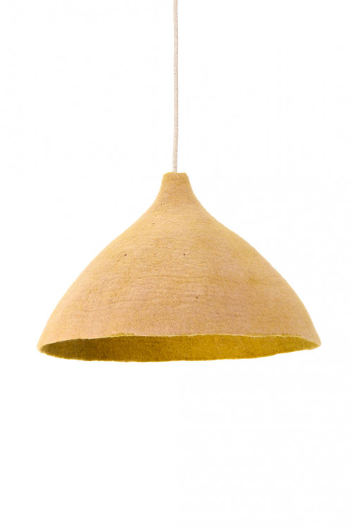Reversible Tipi lampshade W nude pistachio in felt