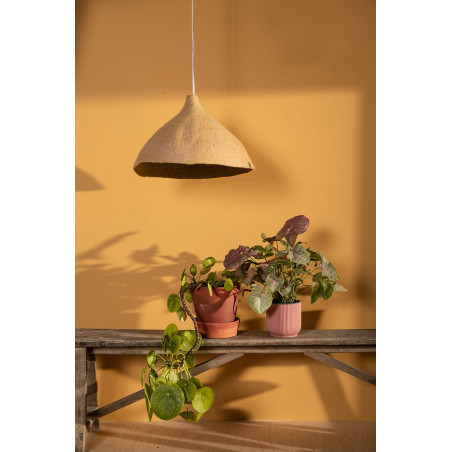 Large reversible handmade wool felt lampshade for hanging light