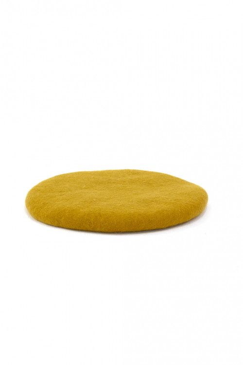 chakati round pistachio felt cushion