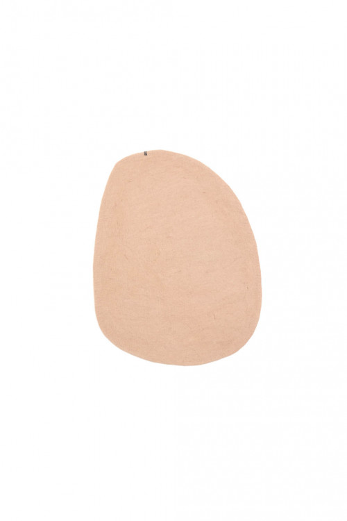 Nude Pebble wool felt rug S