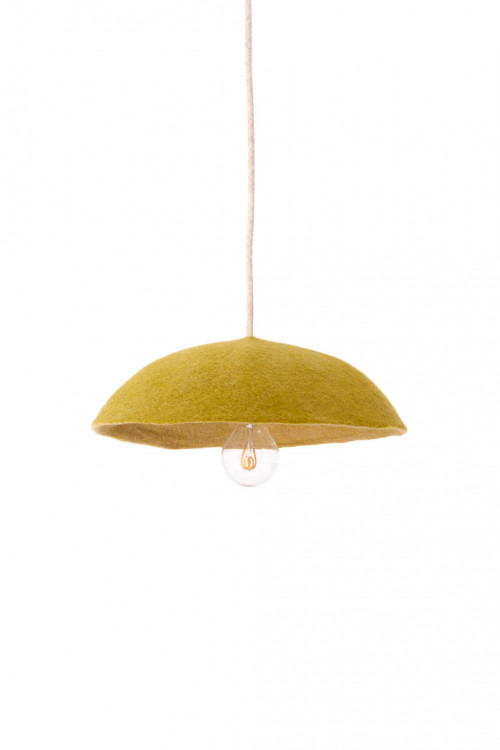 reversible Dome lampshade S nude pistachio in felt