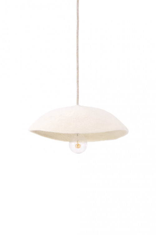 Dome lampshade S natural in felt