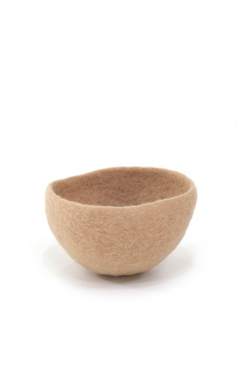 Handmade felt bowl nude m