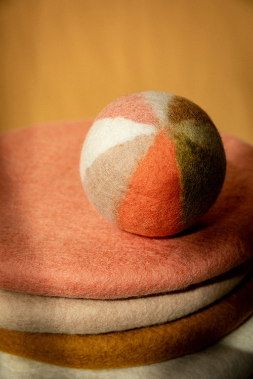 multi-colored felt ball to play with wonder