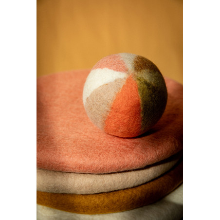 multi-colored felt ball to play with wonder