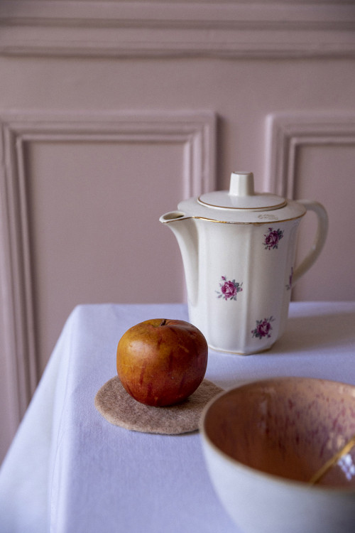 Small handmade felted wool pastille for the table