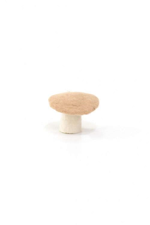 Decorative mushroom in wool felt S nude