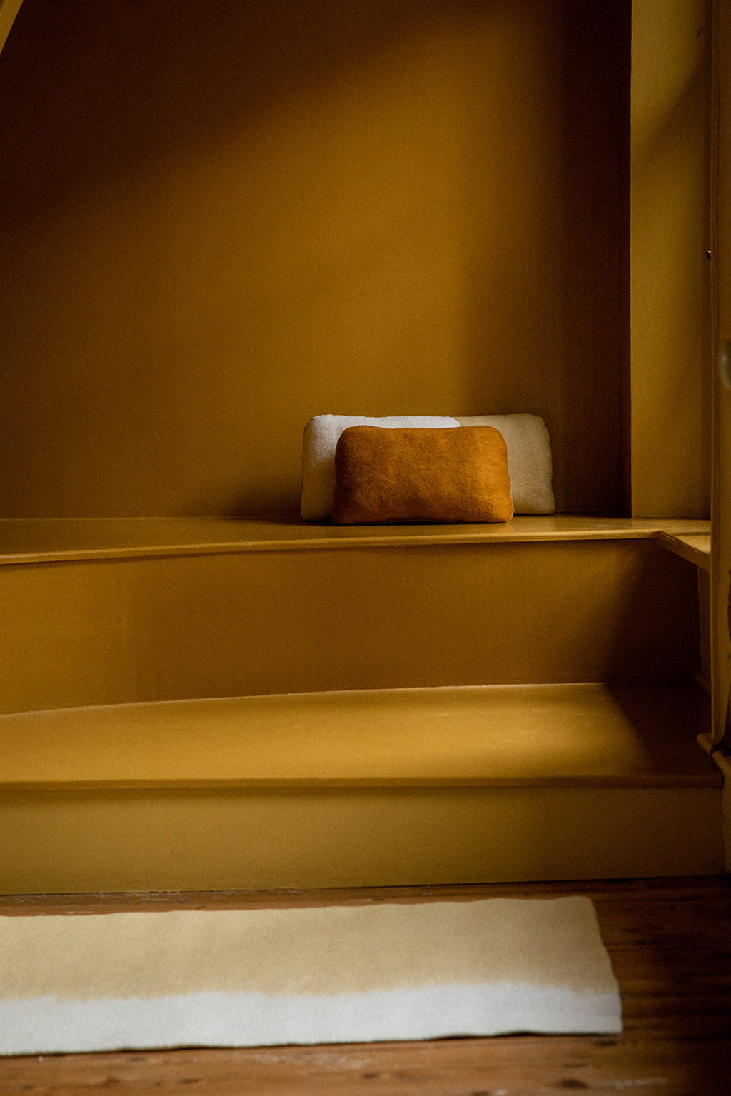 Gold pebble cushion in a simple design