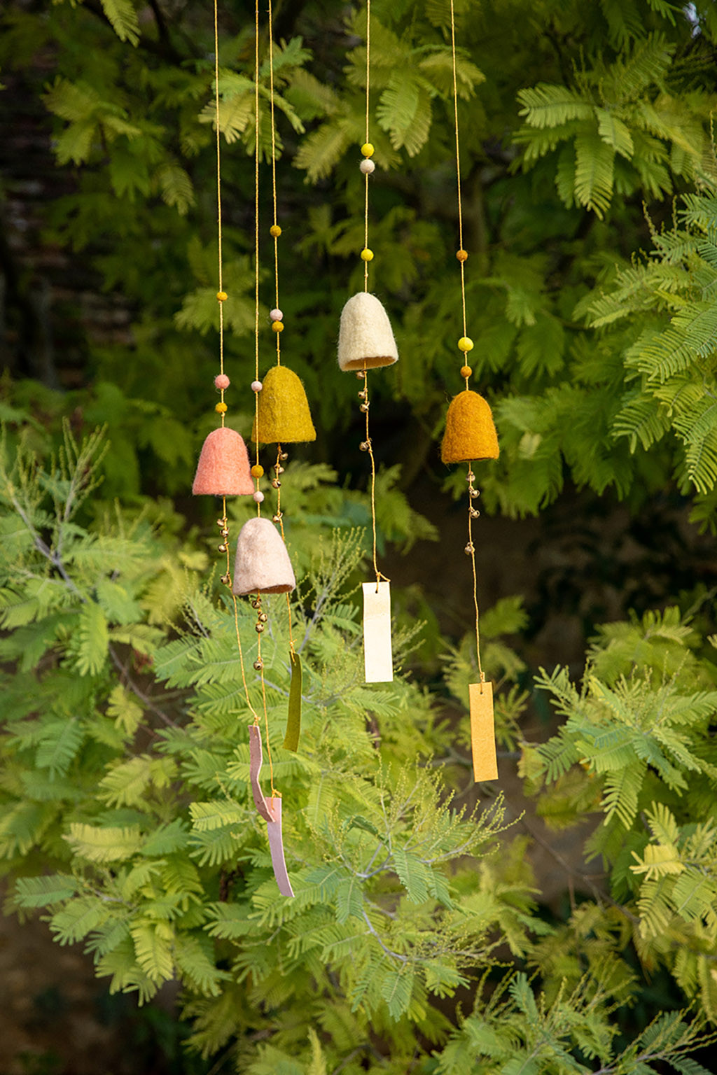 Felt bells made in Nepal bring a touch of colorful and poetic decoration