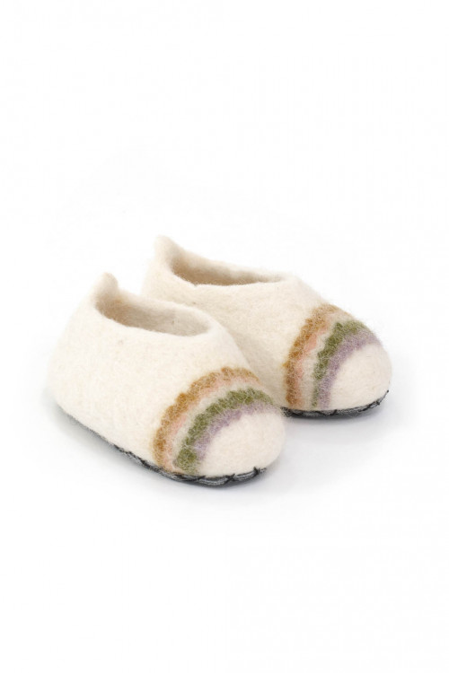 Indreni slippers natural in felt and leather