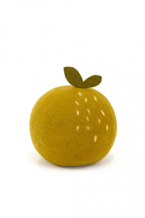 XL pistachio felt apple pouffe