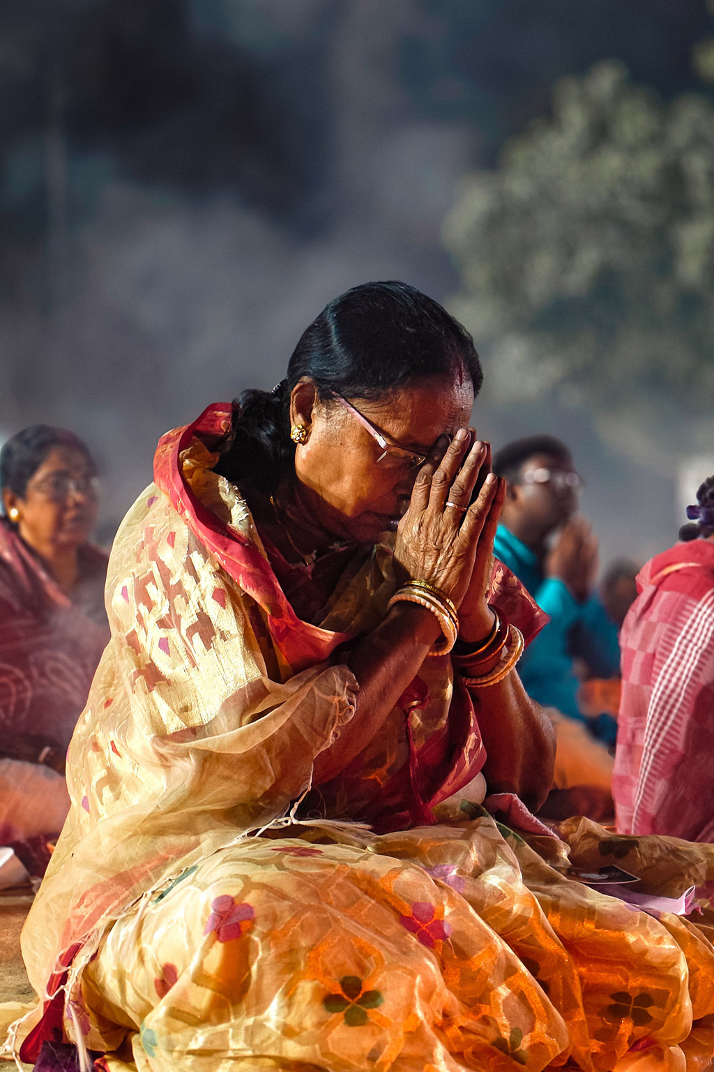 Prières pendant Dashain au Népal