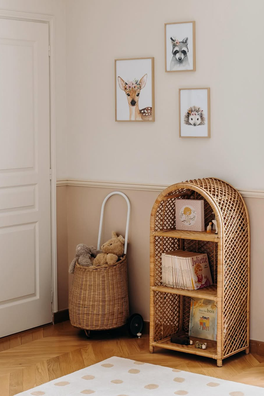Trio d'affiches façon illustration pour les murs de la chambre de bébé
