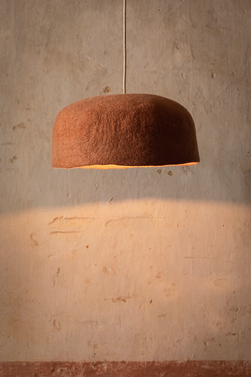 Abat-jour terracotta en laine