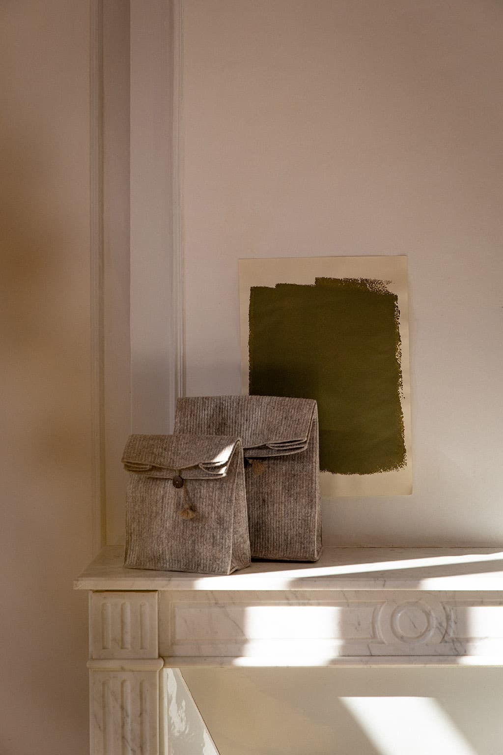 Duo de pochettes grises en laine feutrée